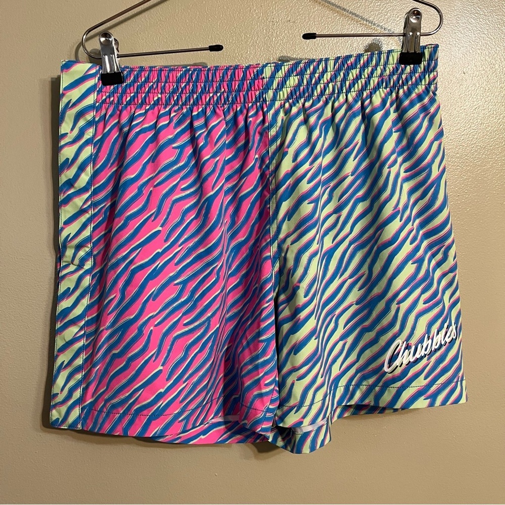 Chubbies Vibrant Zebra Print Swim Trunks Shorts 5.5” L